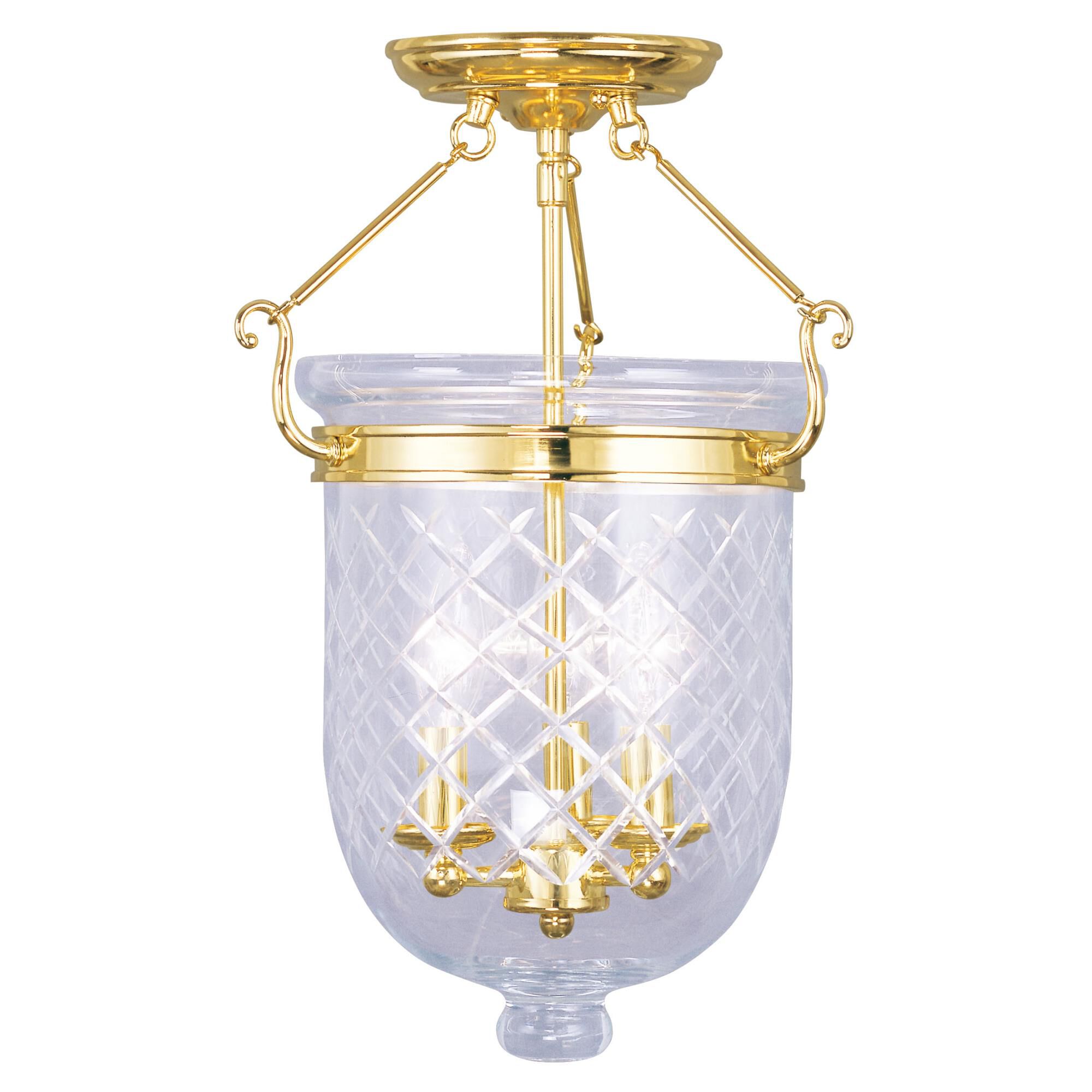 Jefferson 12 Inch 1 Light Semi Flush Mount by Livex Lighting